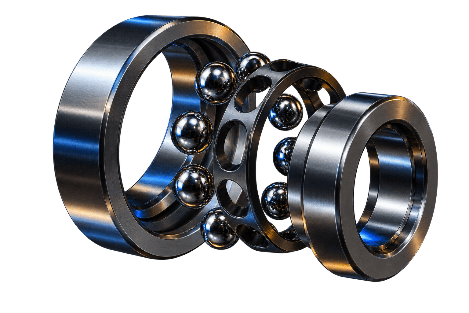 Exploded precision ball bearing